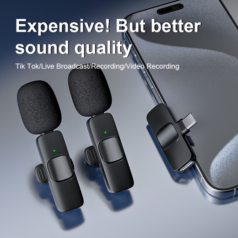 Android Tablet Gaming Accessories - Wireless Lavalier Microphone 2.4G Portable Audio