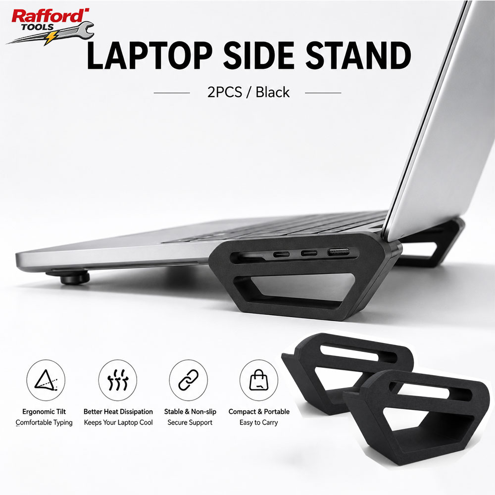 Cooling Stand Tablet - Rafford Laptop Side Stand, Portable Ergonomic