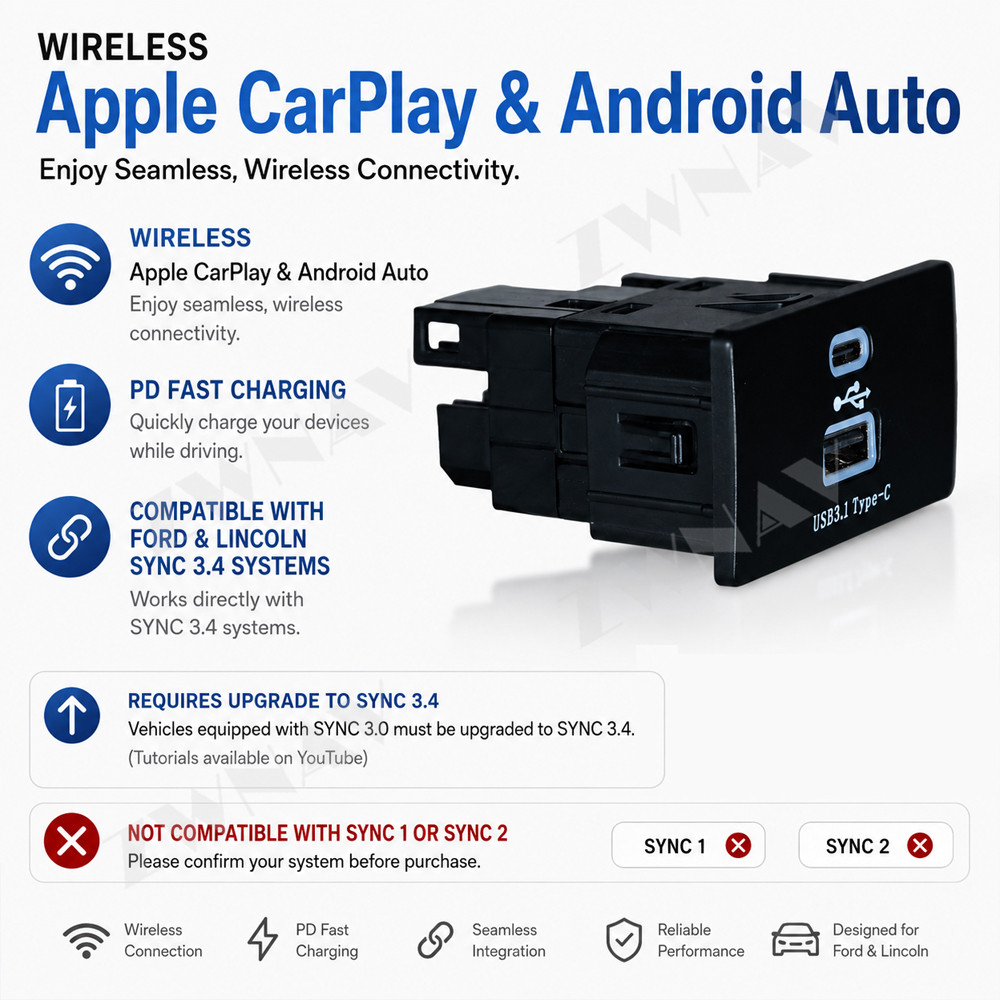 Wireless CarPlay Android Auto  - đánh giá và giá Usb Hub Type C